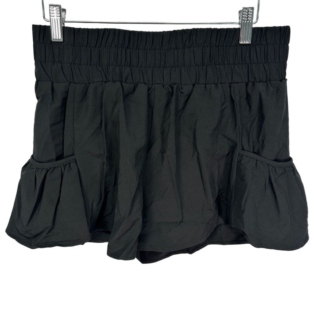 Black Bubble Skort Whimsygoth Skirt Lined Athletic Shorts‎ Large